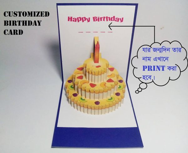 3 Layer Birthday Cake 2D Template